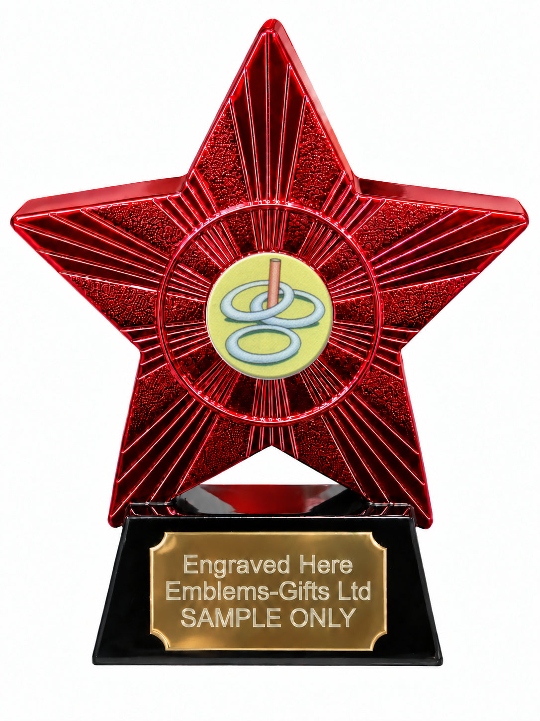 Red Superstar Quoits Resin Trophy 140 x 125mm (A5)