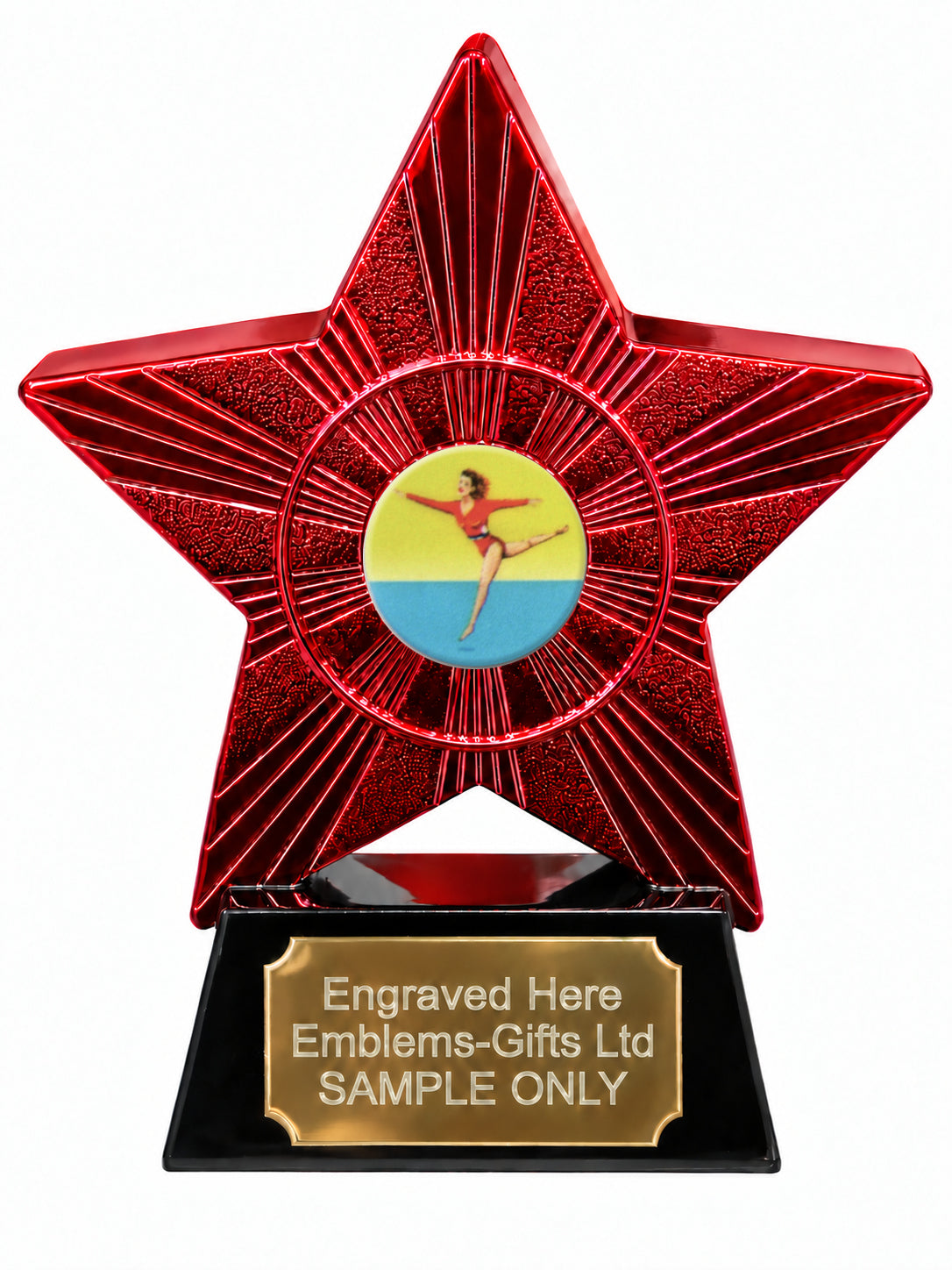 Red Superstar Female Gymnast Resin Trophy 140 x 125mm (A5)