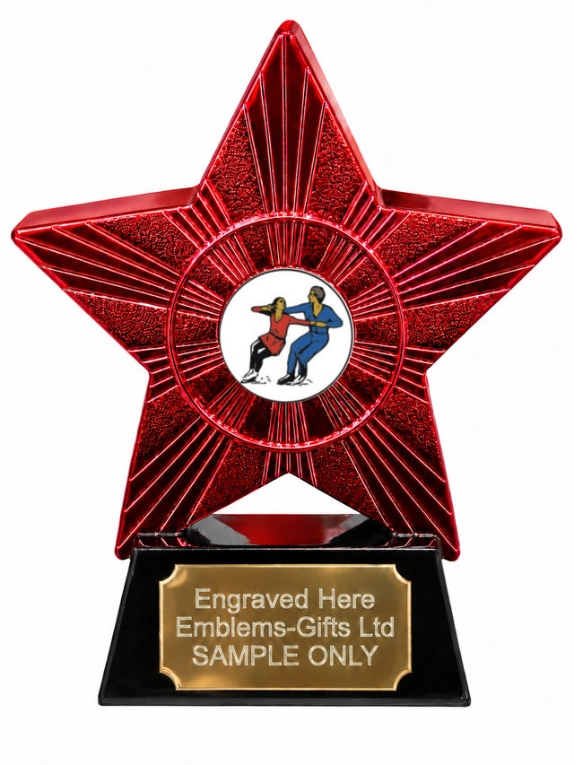 Red Superstar Ice Dancing Resin Trophy 140 x 125mm (A5)