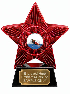 Red Superstar Water Skiing Resin Trophy 140 x 125mm (A5)