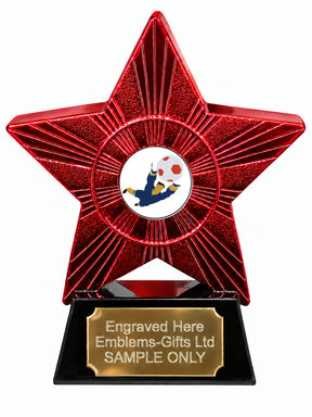 Red Superstar Football Goalkeeper Resin Trophy 140 x 125mm (A5)