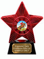 Red Superstar Show Jumping Resin Trophy 140 x 125mm (A6)