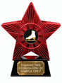 Red Superstar Ice Skate Black Background Resin Trophy 140 x 125mm (A6)