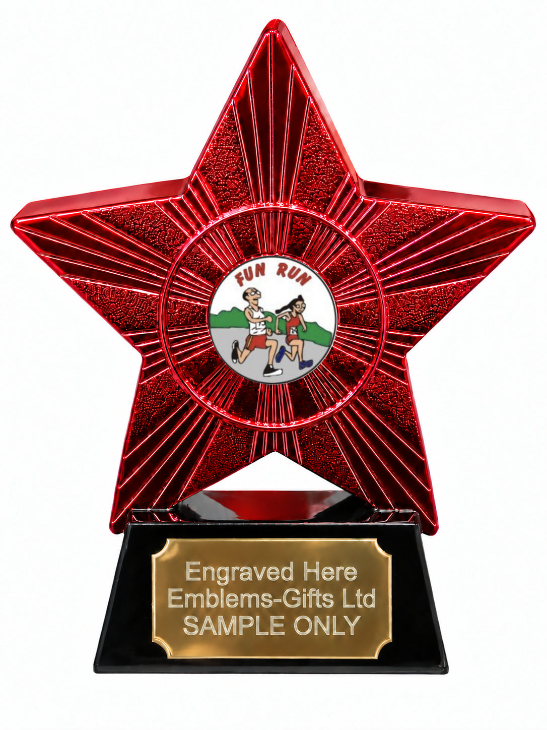 Red Superstar Fun Run Resin Trophy 140 x 125mm (A6)