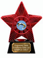 Red Superstar Female High Jump Resin Trophy 140 x 125mm (A6)