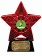 Red Superstar Female Hurdles Resin Trophy 140 x 125mm (A6)