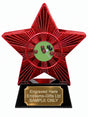 Red Superstar Lawn Bowls on Green Resin Trophy 140 x 125mm (A6)