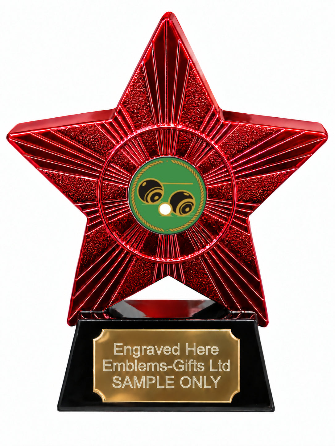 Red Superstar Bowls and Rope Design Resin Trophy 140 x 125mm (A6)