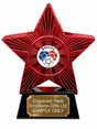 Red Superstar Boccia Resin Trophy 140 x 125mm (A6)