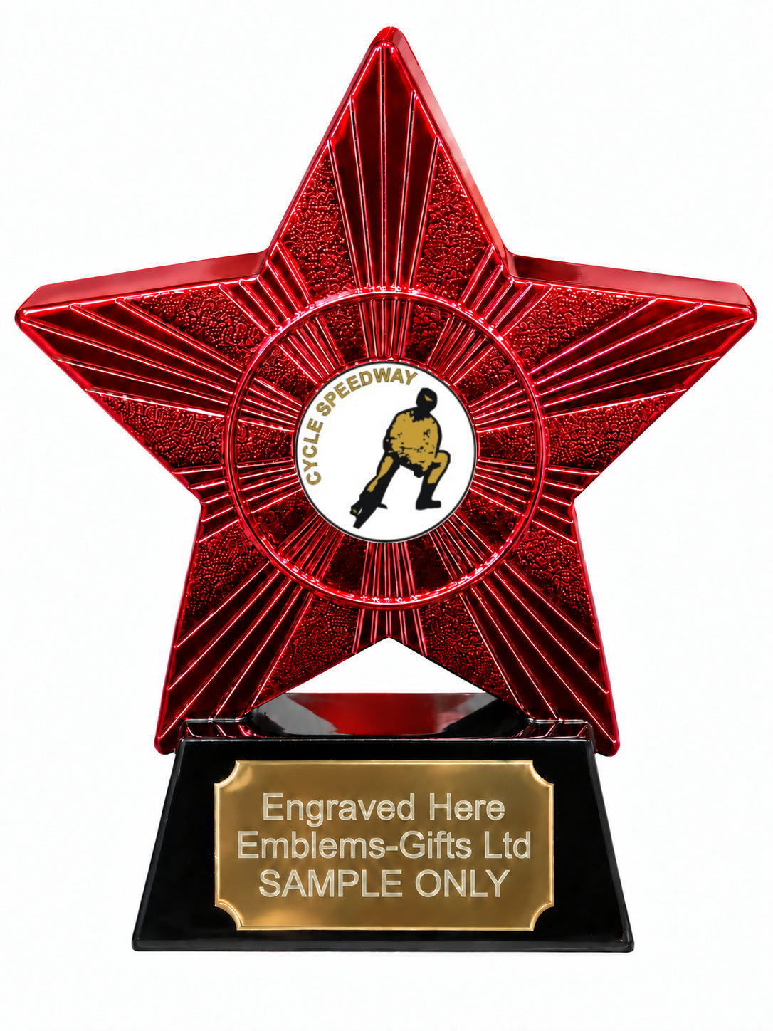 Red Superstar Cycle Speedway Resin Trophy 140 x 125mm (A6)