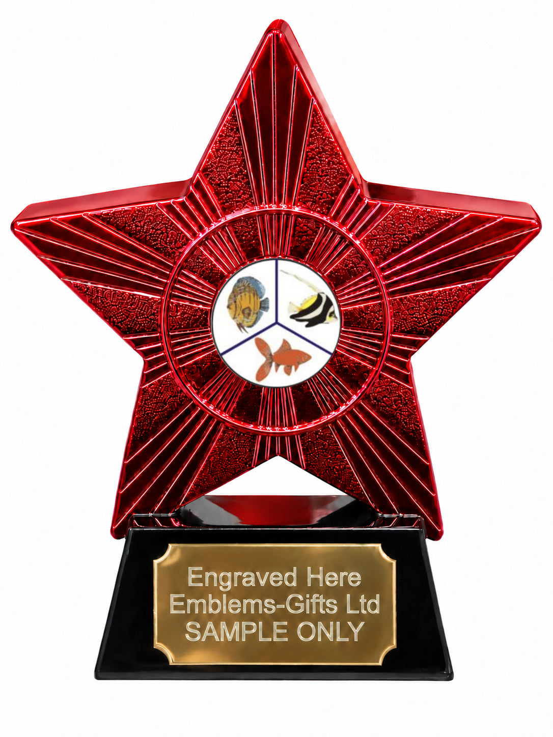 Red Superstar Tropical Fish Resin Trophy 140 x 125mm (A6)