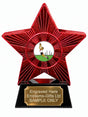 Red Superstar Australian Rules Football Resin Trophy 140 x 125mm (A6)