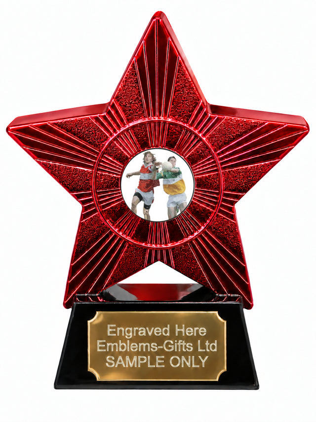 Red Superstar Gaelic Football Players Resin Trophy 140 x 125mm (A6)