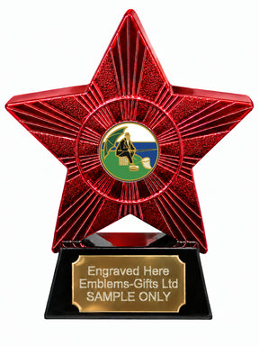 Red Superstar Seated Angler Resin Trophy 140 x 125mm (A6)