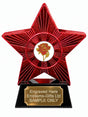 Red Superstar Red Rose Gold Outline Resin Trophy 140 x 125mm (A7)