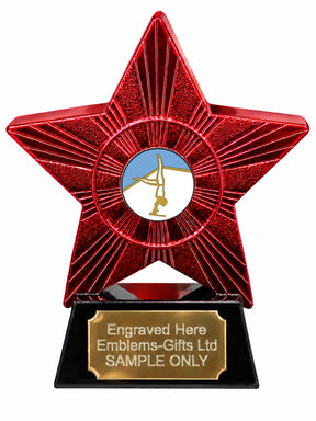 Red Superstar Gymnast on Bar Resin Trophy 140 x 125mm (A7)