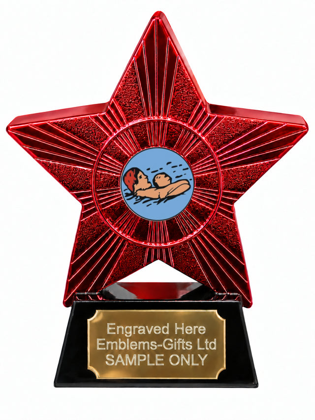 Red Superstar Lifesaving Resin Trophy 140 x 125mm (A7)