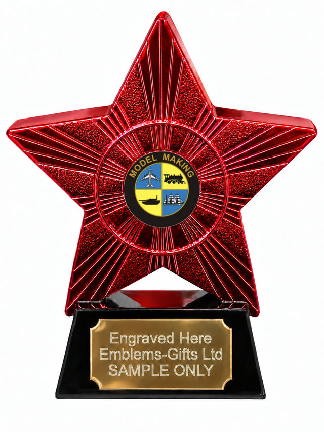 Red Superstar Model Making Resin Trophy 140 x 125mm (A7)