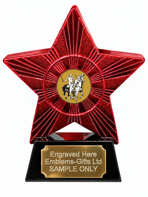 Red Superstar Carriage Driving Resin Trophy 140 x 125mm (A7)
