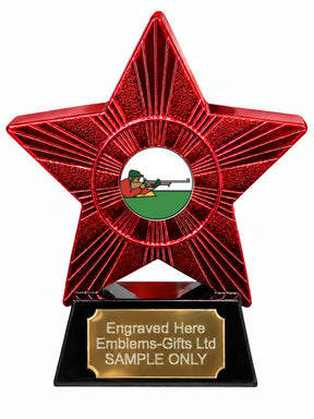 Red Superstar Prone Rifle Shooting Resin Trophy 140 x 125mm (A7)
