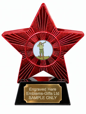 Red Superstar Clay Shooting Resin Trophy 140 x 125mm (A7)