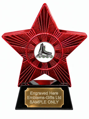 Red Superstar Inline Skate Resin Trophy 140 x 125mm (A7)