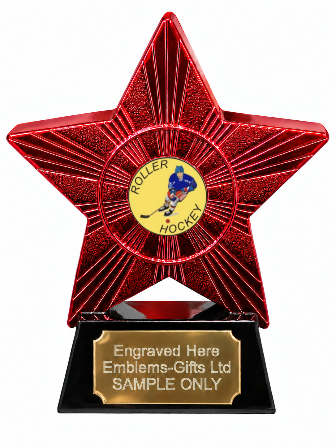 Red Superstar Roller Hockey Resin Trophy 140 x 125mm (A7)
