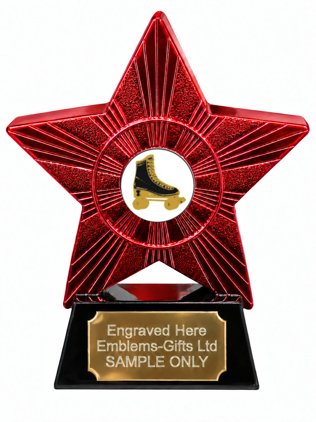 Red Superstar Gold Roller Skate Resin Trophy 140 x 125mm (A7)
