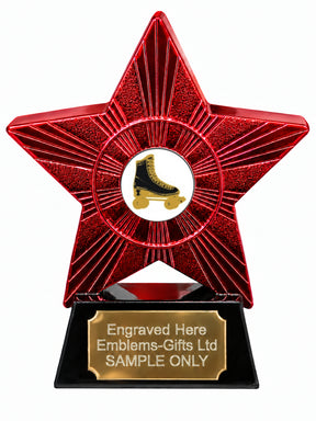 Red Superstar Gold Roller Skate Resin Trophy 140 x 125mm (A7)