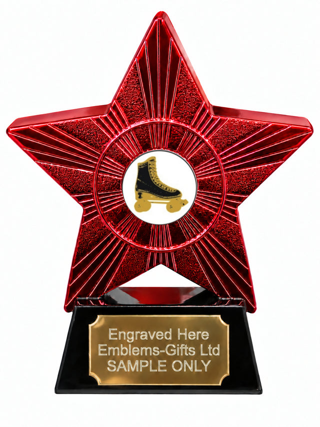 Red Superstar Gold Roller Skate Resin Trophy 140 x 125mm (A7)