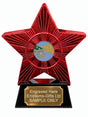 Red Superstar Pool Player Resin Trophy 140 x 125mm (A7)