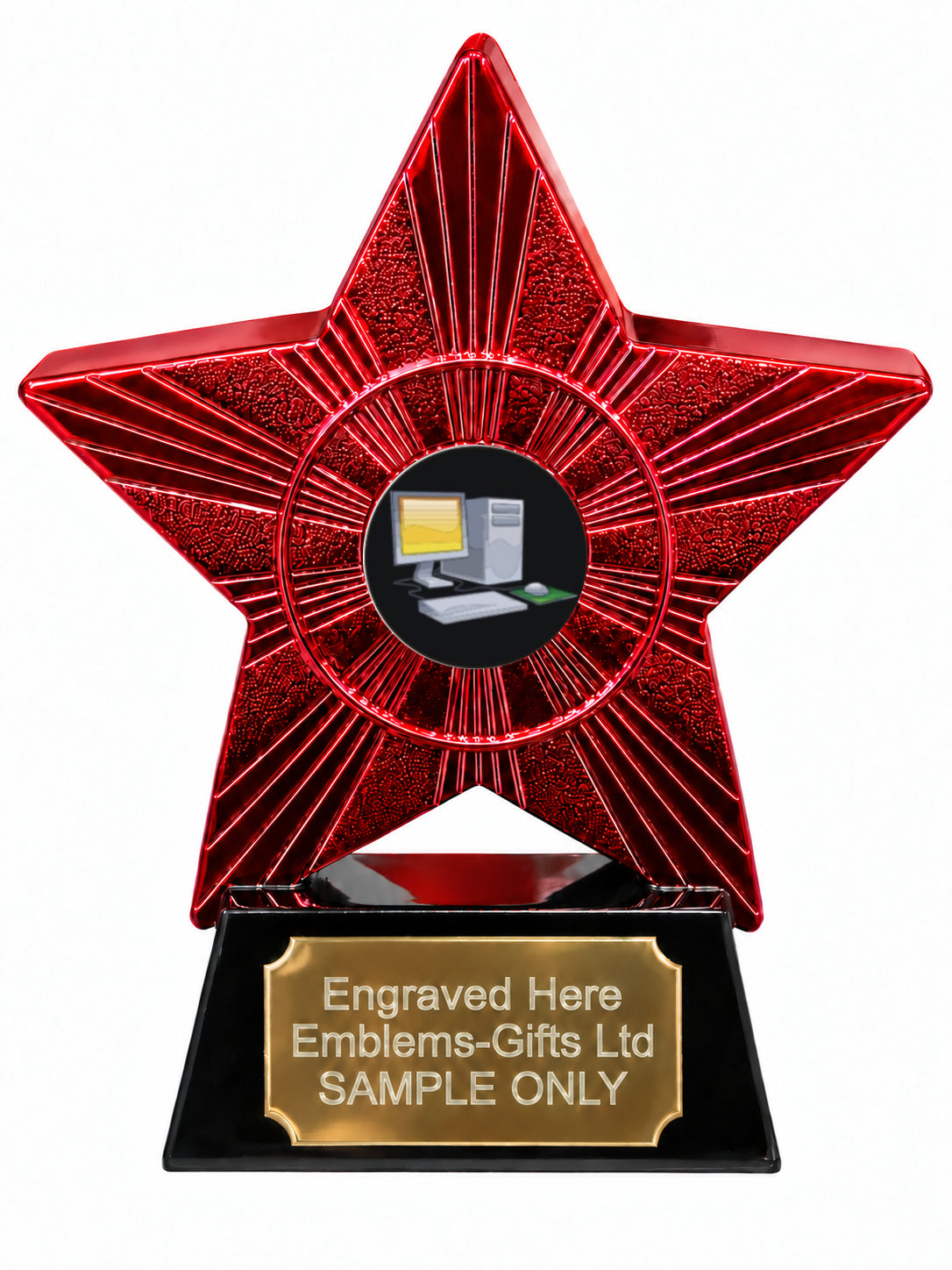 Red Superstar Computer Resin Trophy 140 x 125mm (A7)