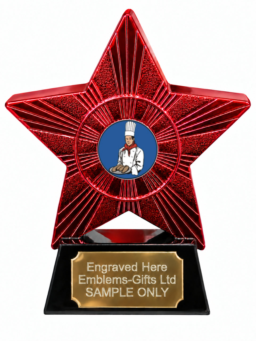 Red Superstar Chef Resin Trophy 140 x 125mm (A7)