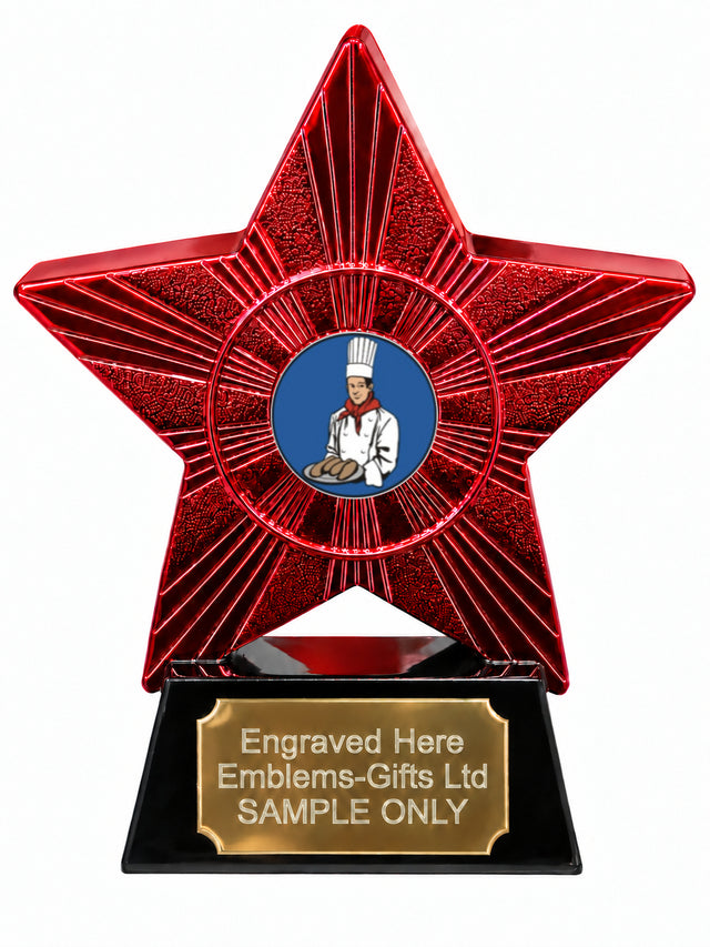 Red Superstar Chef Resin Trophy 140 x 125mm (A7)