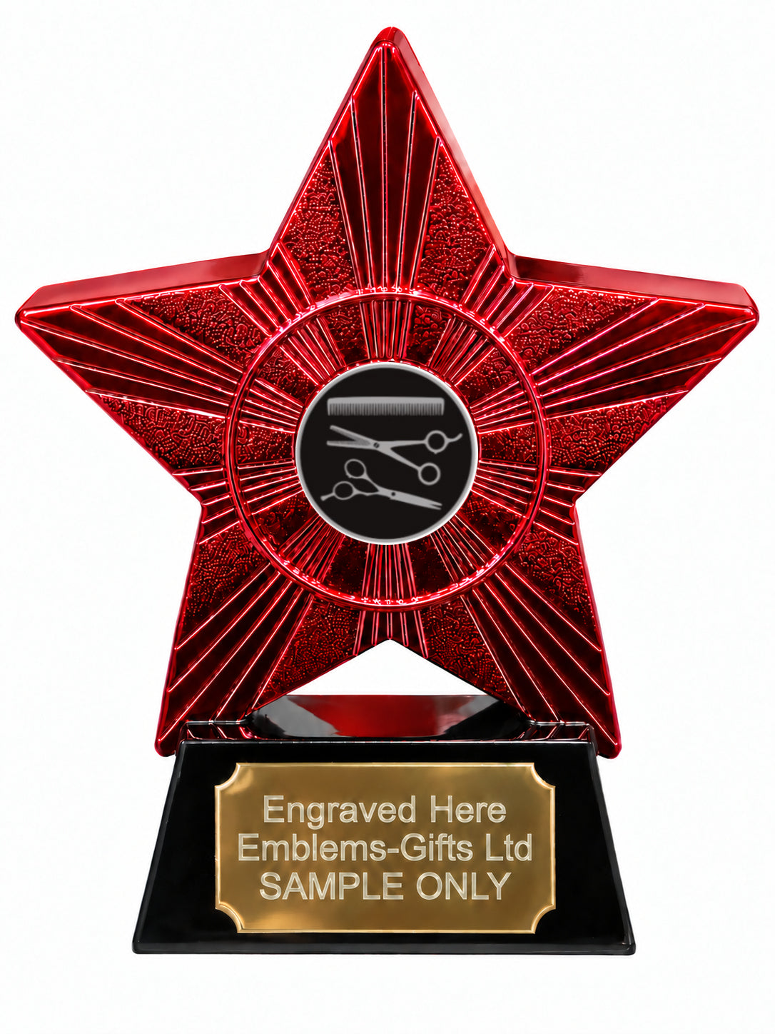 Red Superstar Hairdressing Resin Trophy 140 x 125mm (A7)