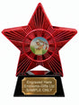 Red Superstar Cricket Batsman Resin Trophy 140 x 125mm (A7)