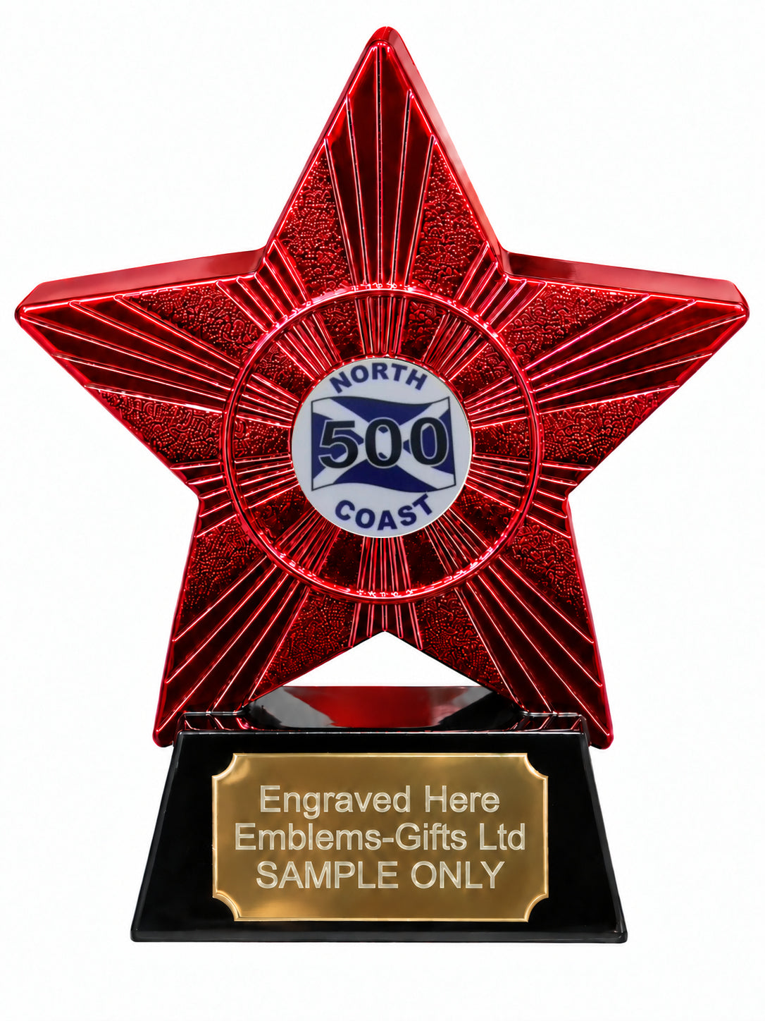 Red Superstar North Coast 500 Resin Trophy 140 x 125mm (A8)