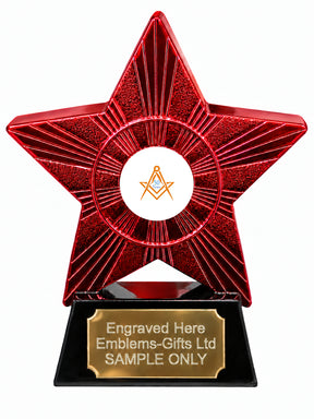 Red Superstar Masonic 50 Years Resin Trophy 140 x 125mm (A8)