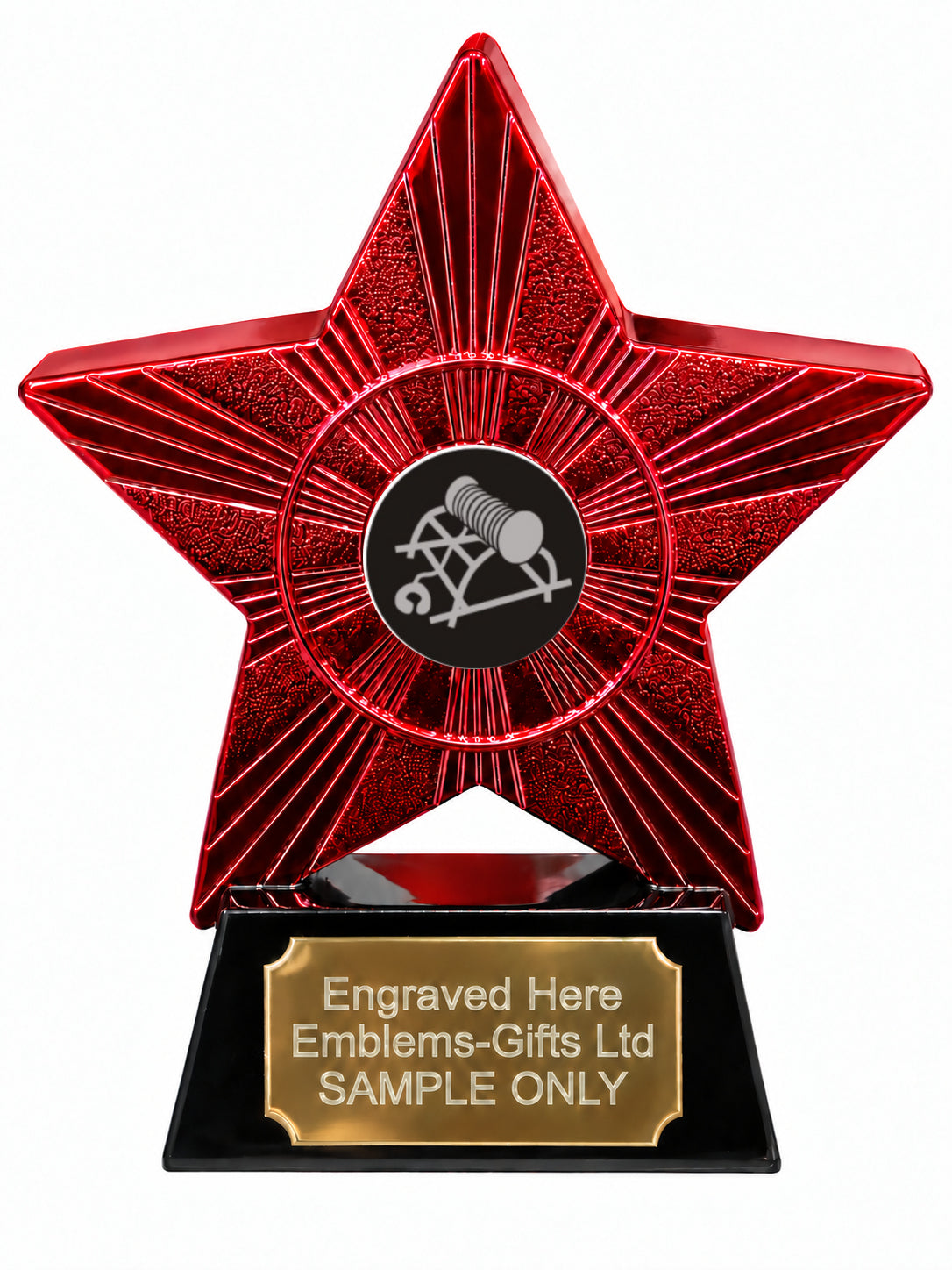 Red Superstar Surf Reel Resin Trophy 140 x 125mm (A8)
