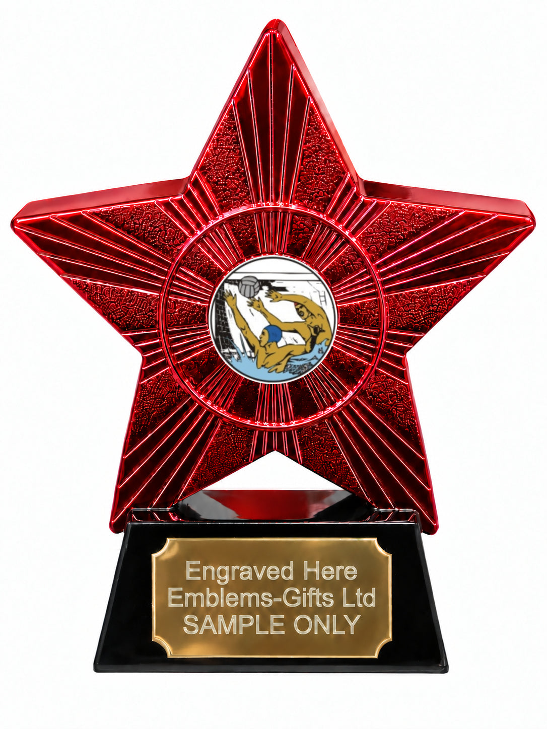 Red Superstar Water Polo Resin Trophy 140 x 125mm (A8)
