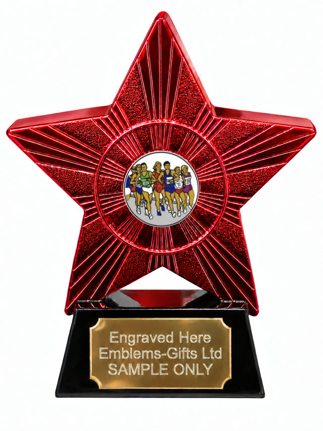 Red Superstar Running Group Resin Trophy 140 x 125mm (A8)