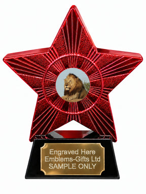 Red Superstar Lion Resin Trophy 140 x 125mm (A9)
