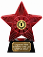 Red Superstar 1st Place Laurel Resin Trophy 140 x 125mm (A1) with 1st Place Laurel centre and sample engraving