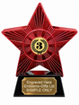 Red Superstar 3rd Place Laurel Resin Trophy 140 x 125mm (A1) with 3rd Place Laurel centre and sample engraving