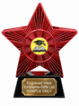 Red Superstar Education Resin Trophy 140 x 125mm (A1) with Education centre and sample engraving
