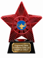 Red Superstar Lamp of Knowledge Resin Trophy 140 x 125mm (A1) with Lamp of Knowledge centre and sample engraving