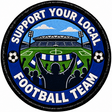 Support Your Local Football Team Blue and White 80mm embroidered patch