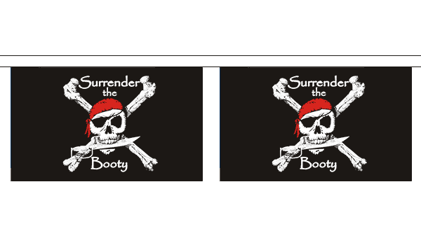 Flagmania Surrender the Booty Horizontal Bunting, 9 metre bunting