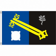Surrey old county flag with gold keys, white woolpack and grey oak sprig on blue and black, 5ft x 3ft