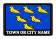 Sussex personalised county patch artwork preview, 90 x 60mm